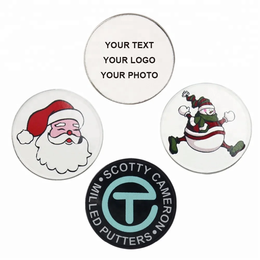 

Custom bulk blank metal magnetic golf ball marker, Pantone color