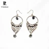 Vintage Unique Design Drop Women's Crystal Mesh Chain Hook Earrings For Women Evening Dress Piercing Metal Hoop Dangle Earrings