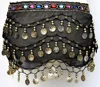 Bestdance Girls Kids 3 Rows Coin Belt Belly Dance Costume Hip Scarf Skirt Dancing Wrap 12 Colors For Children