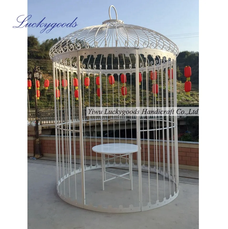 large bird cage white