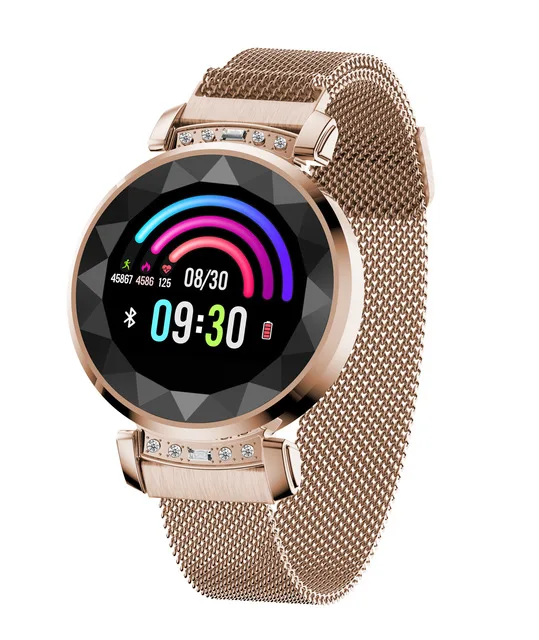 

drop shipping SL08 Fashion Wear Heart Rate tracker Monitor blood pressure oxygen women lady diamond smartwatch band