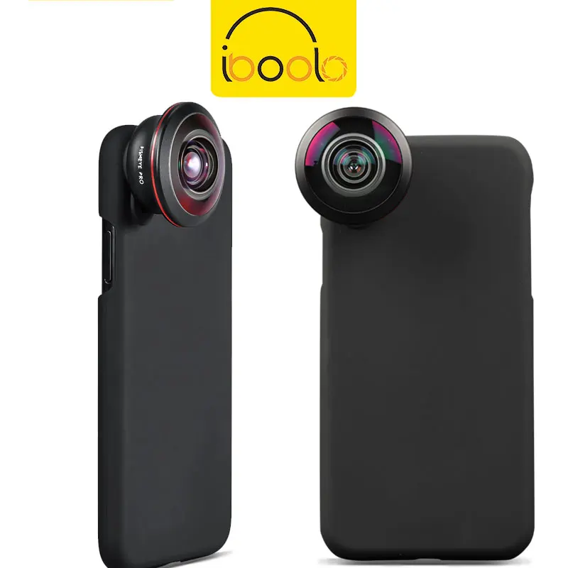 

Iboolo brand 8MM manufacture OEM and ODM with phone case cell phone camera fish eye PRO lens for smart, Black