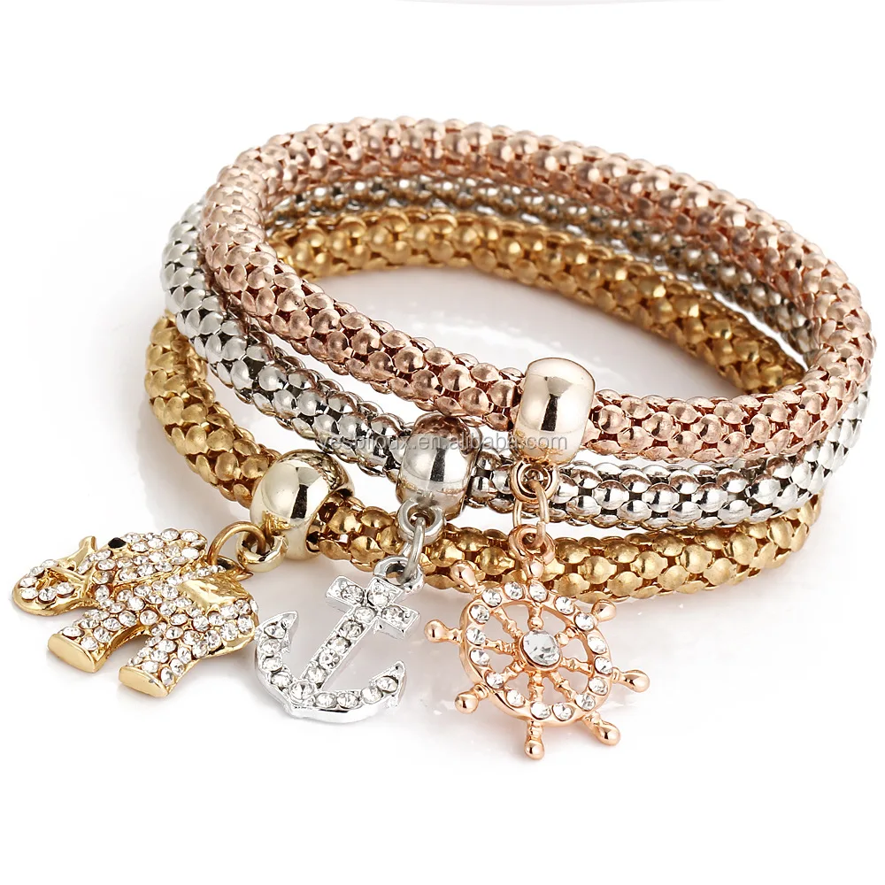 

elephant anchor rudder bracelet gold filled jewellery italian bijoux