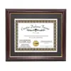 11x14'' High Quality Custom Certificate Document Diploma Wood Picture Photo Frame with Gold Rim