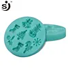 Christmas Day Snowman Bell Tree Design Silicone Fondant Cake Decorating Molds