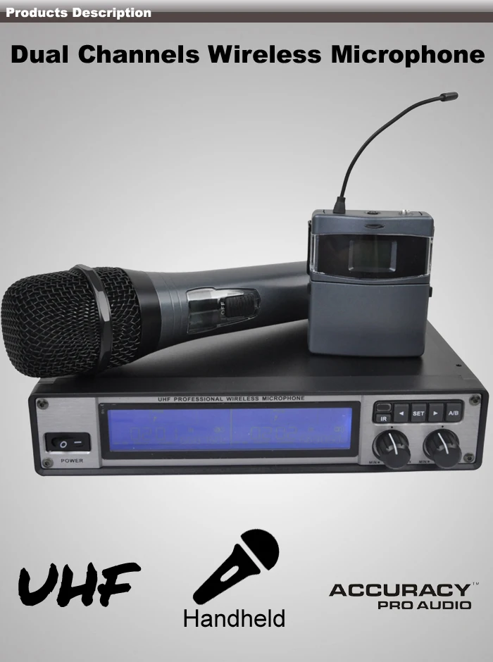Professional High Quality Super Sensitive Wireless Microphone Uhf265