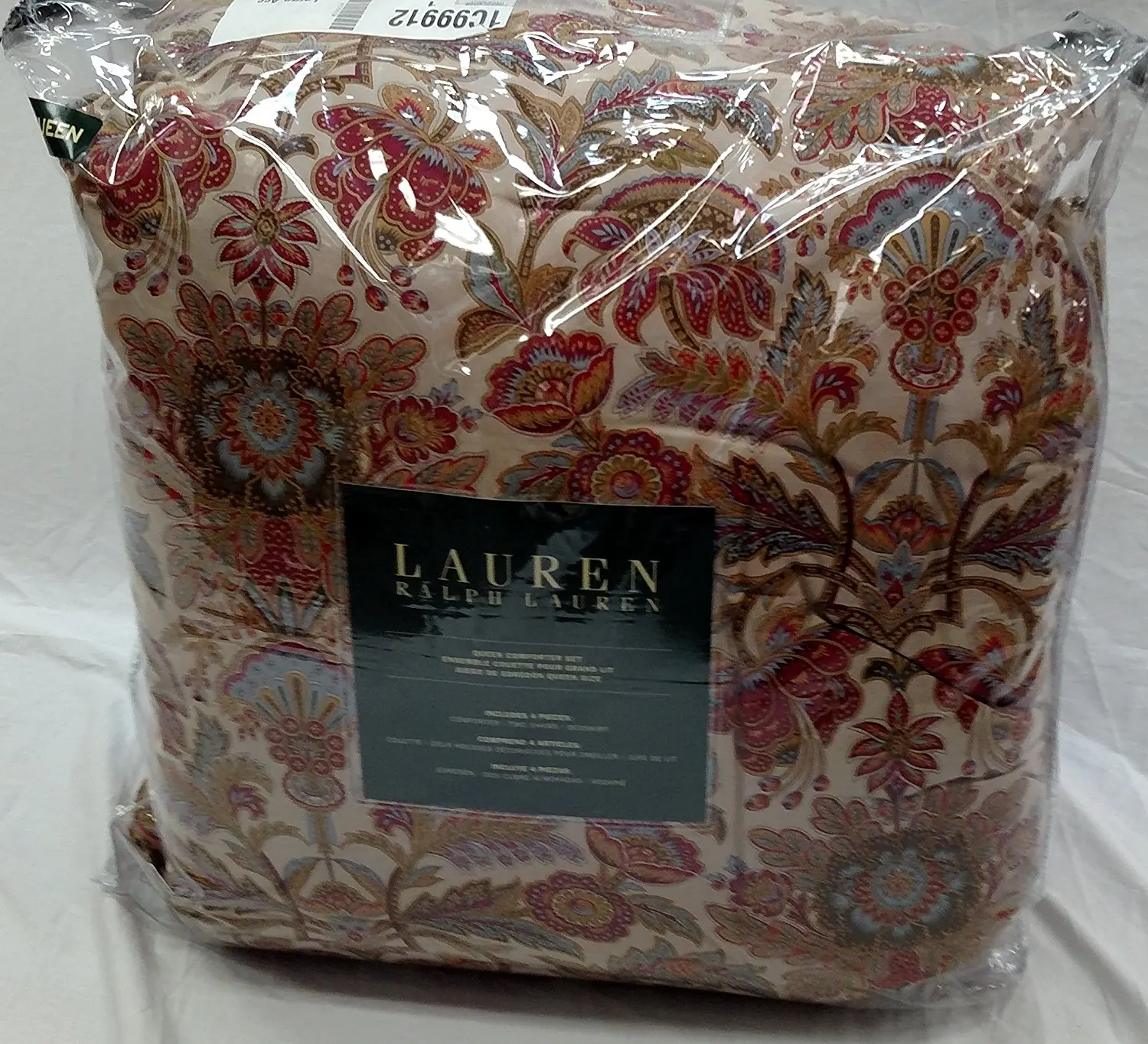 Buy 400 Ralph Lauren Chapman Floral Berry Red Blue Queen 4 Piece