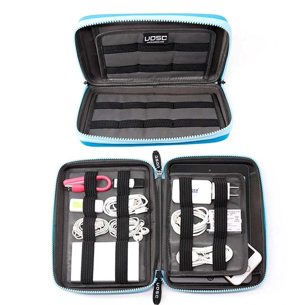 

Waterproof travel carrying digital accessories storage bag EVA USB earphone Cable Storage Bag, Black, rose red,gray, blue