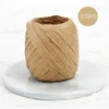 Raw Raffia Manufacturers Wholesale Rolls Light Coffee Colored Raffia Twine Paper Ribbon for Gift Box Packing Raphia Rafia