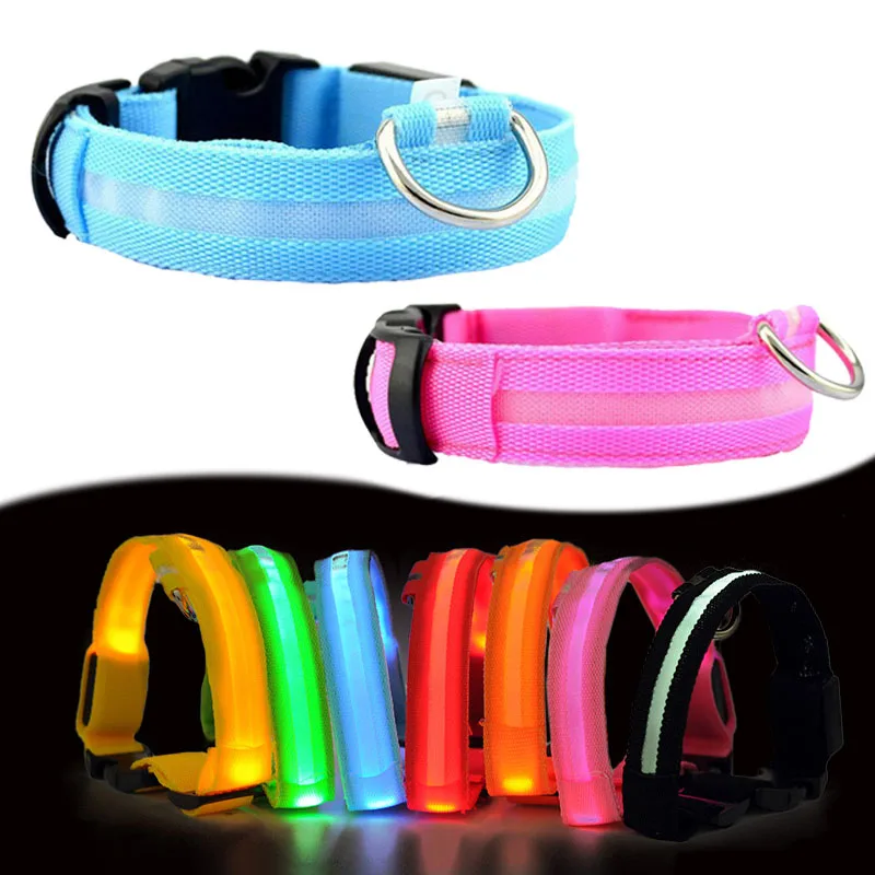 

Nylon LED Pet Dog Collar,Night Safety Flashing Glow In The Dark Dog Leash,Dogs Luminous Fluorescent Collars Pet Supplies, N/a