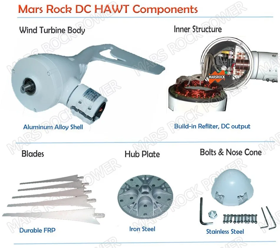 VEVOR 800W Wind Turbine Generator 12V Wind Turbine Kit 3-Blade Wind ...