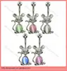 Mouse Cats Eye Belly Ring stone body piercing jewelry dangling jewelry in stainless steel high polished