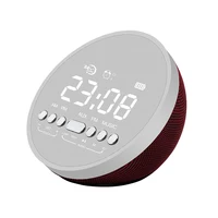 

Patent 5W sub woofer Portable Radio Alarm clock wireless speaker bluetooth round waterproof mini speaker with LED mirror