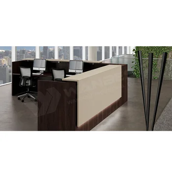 L Shape Solid Surface Aldera Company Curved Reception Desk