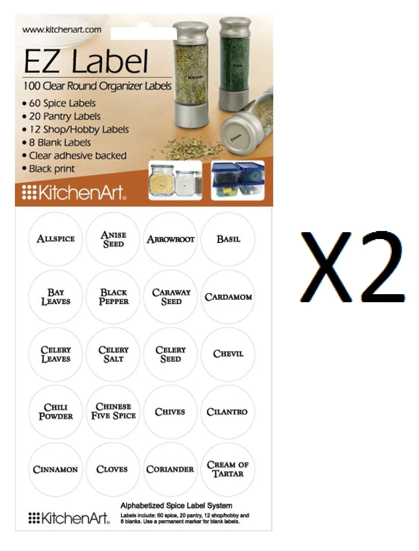 100 clear round spice pantry labels clear with black lettering