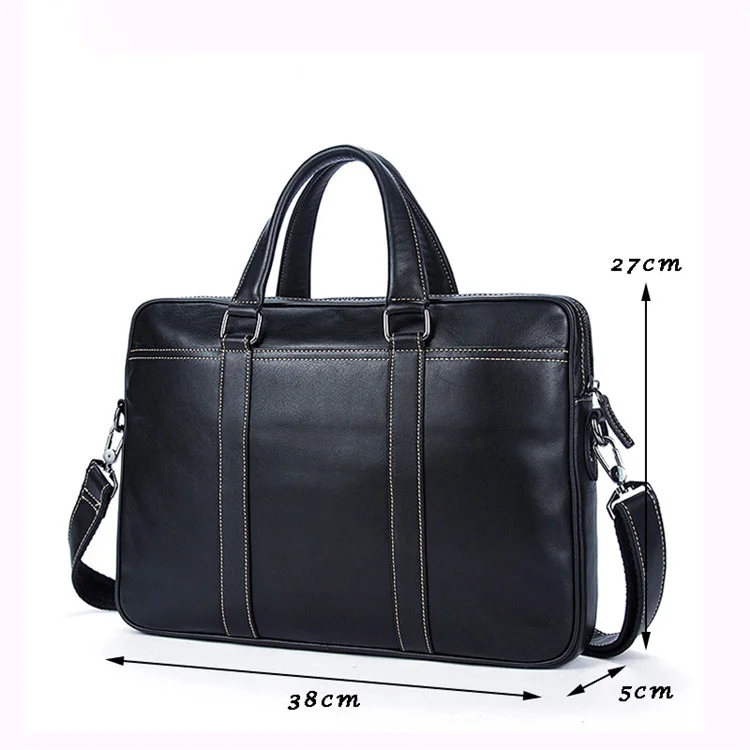 

Oem Odm 7612 China Manufacturer Handmade Leather Men Laptop briefcase, Black