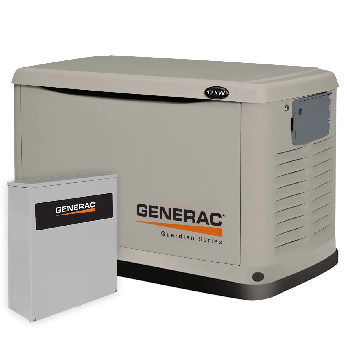Generac 6243 17,000 Watt Air-Cooled Aluminum Enclosure Liquid Propane/Natural Gas Powered Standby Generator with Transfer Switch, 200SE (not CUL) (Discontinued by Manufacturer)