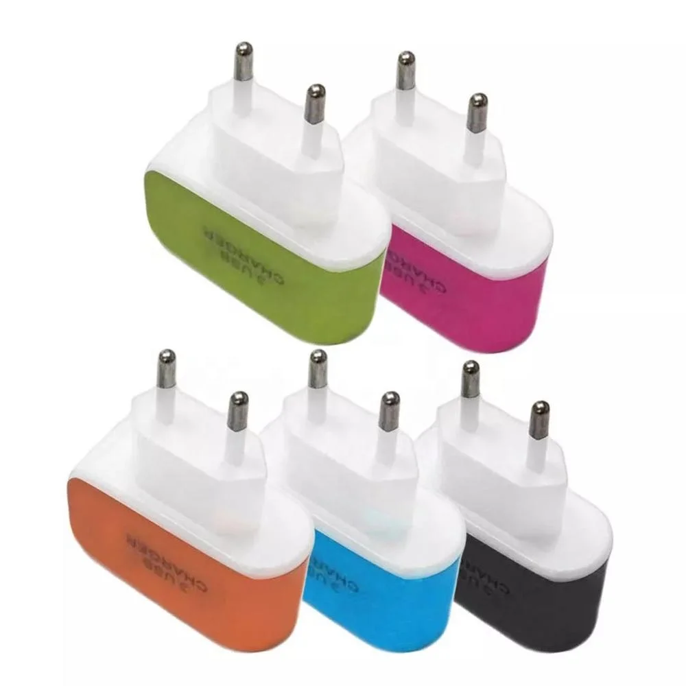 

Promotional 3.1A mobile phone charging EU US wall 3 ports micro usb car charger for iphones 6 x xs max for samsung mobile phone, Black ,blue , orange, green,pink