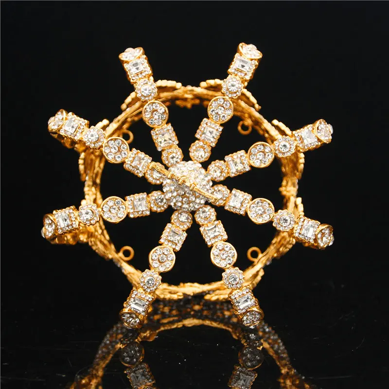 男性十字皇冠巴洛克新娘婚礼皇冠皇家国王皇冠结婚礼服生日派对表演