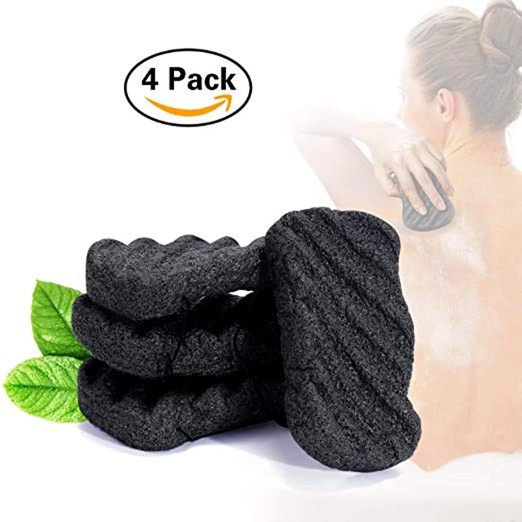 

Konjac Sponge Set with Activated Bamboo Charcoal - Body & Facial Sponge Deep Cleansing Sponge