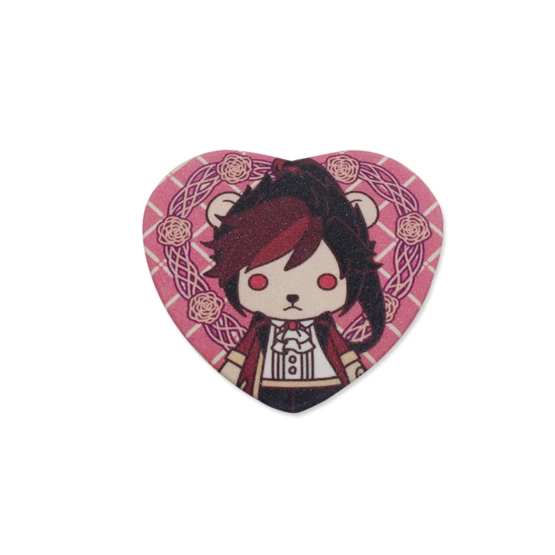 

Wholesale Heart shaped Tin Badge Button With pin back, As your artwork