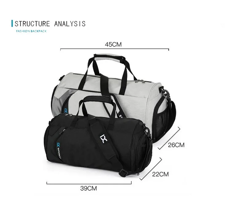 Waterproof Sport Gym Duffel Bag Travel Bag With Wet Compartment And