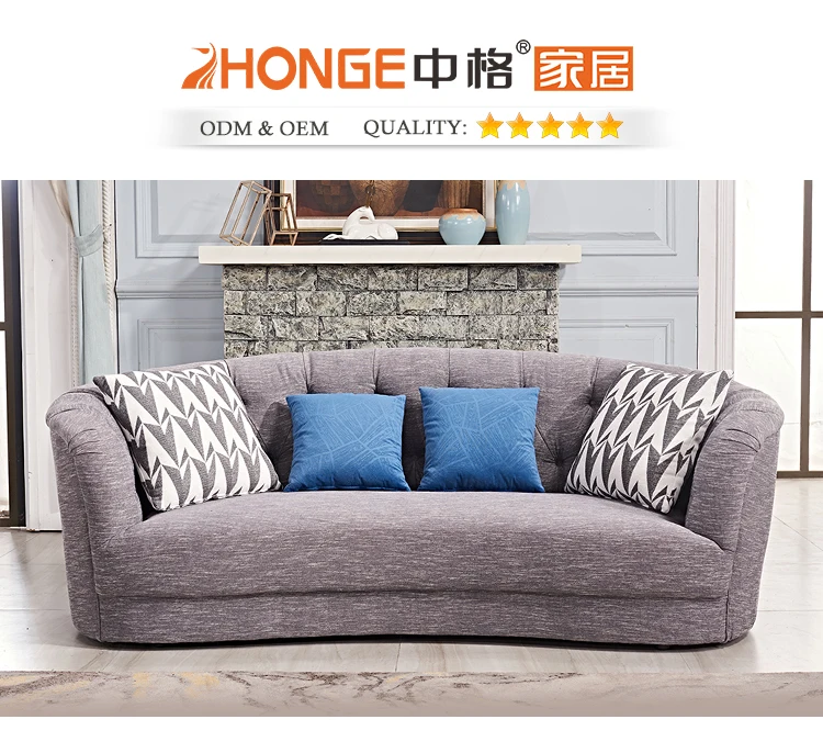 Modern Drawing Room Furniture Gray Couch Sectional Fabric Grey Living