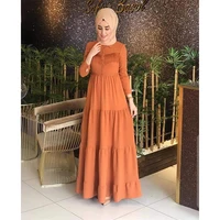 

2019 spot muslim abaya women chiffon long dress turkish women's solid color robe