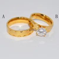 

couple stainless steel saudi arabia gold wedding ring