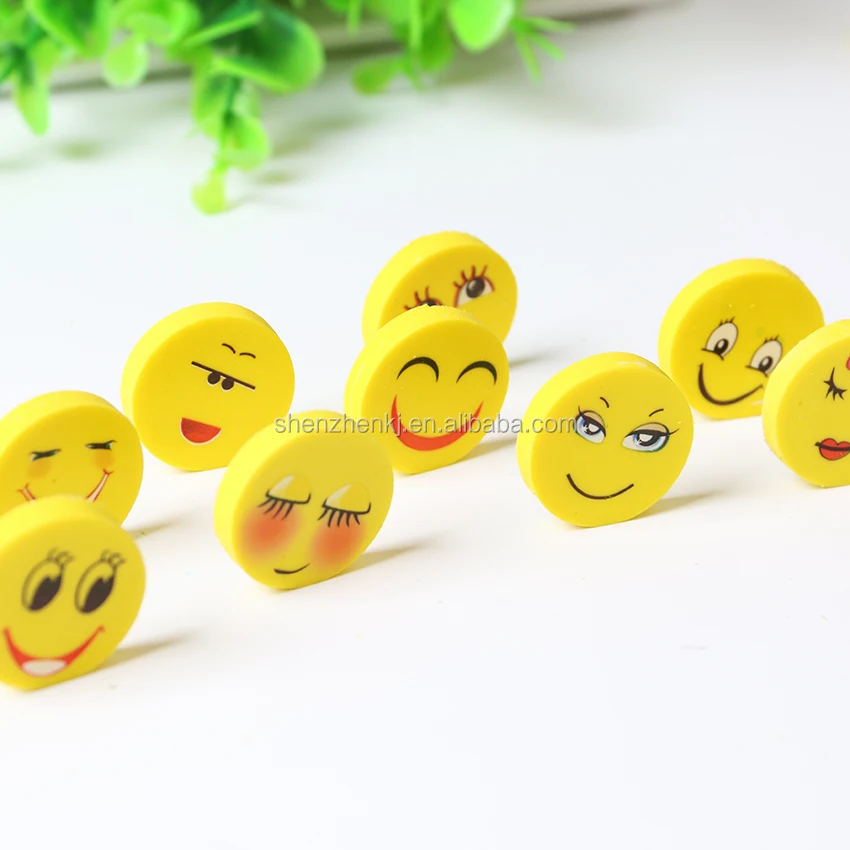 New Lovely Funny Smile Face Eraser Novelty Erasers For Kids Kawaii