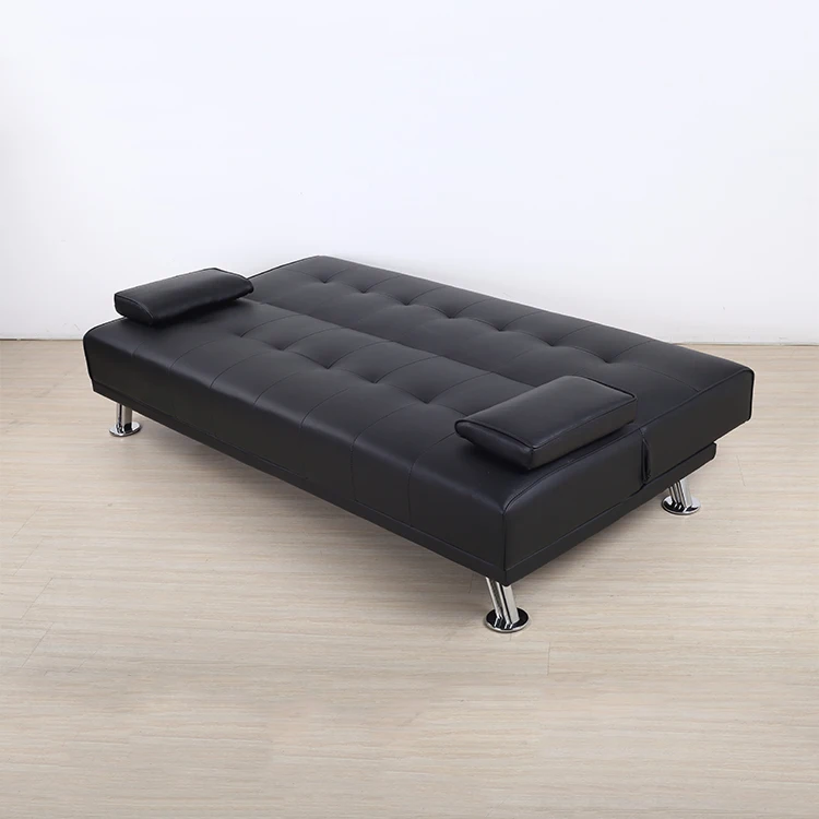 Modern Sofa Bed Black Color Pu Surface Folding Sofa Cum Bunk Bed ...