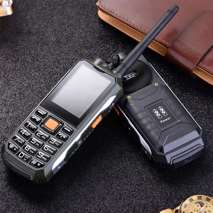 

J10 walkie talkie multifunction bar mobile phones with dual sim card GSM900/1800mHz 2g power bank loud speaker 2.4inch screen, Black;green
