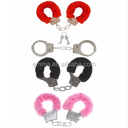 Handcuffs Fluffy Furry Metal Black Pink Red Fancy Dress Halloween Se340 Buy Sex Toyfurry