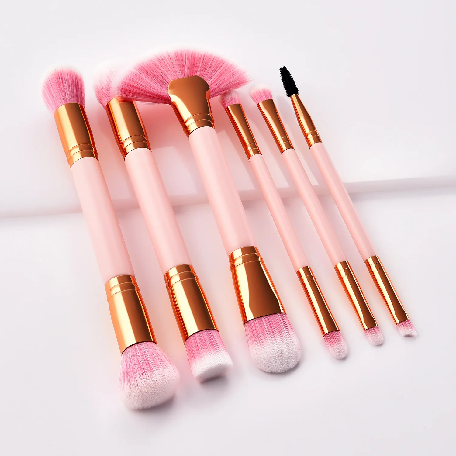 High End Two Head Cosmetic Brush 6pcs Makeup Brush Set With PVC Bag