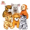 Stuffed plush animal toy assortment tiger/giraffe/elephant/monkey/zebra/lion for promotional