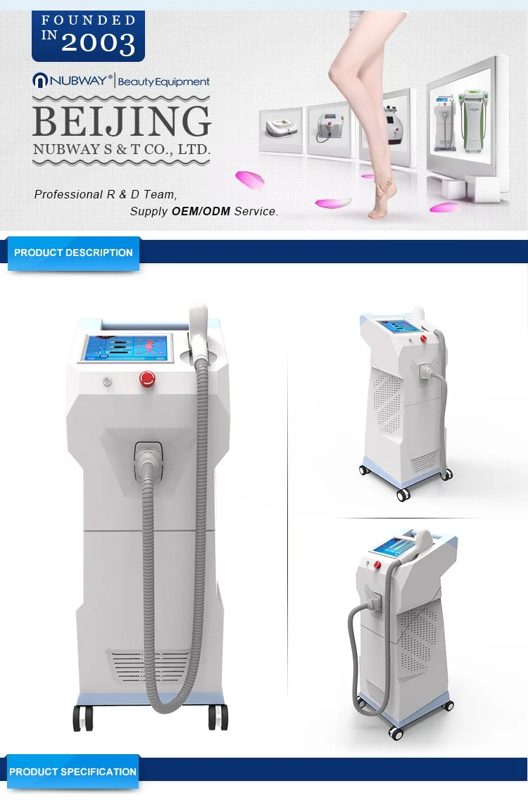 2017 Best Professional 808nm Diode Laser Hair Removal Device Wax