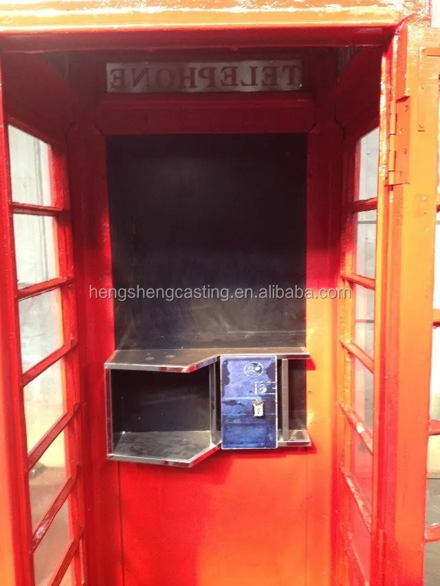 London Classical Public Steel Telephone Booth / Cast Iron Telephone