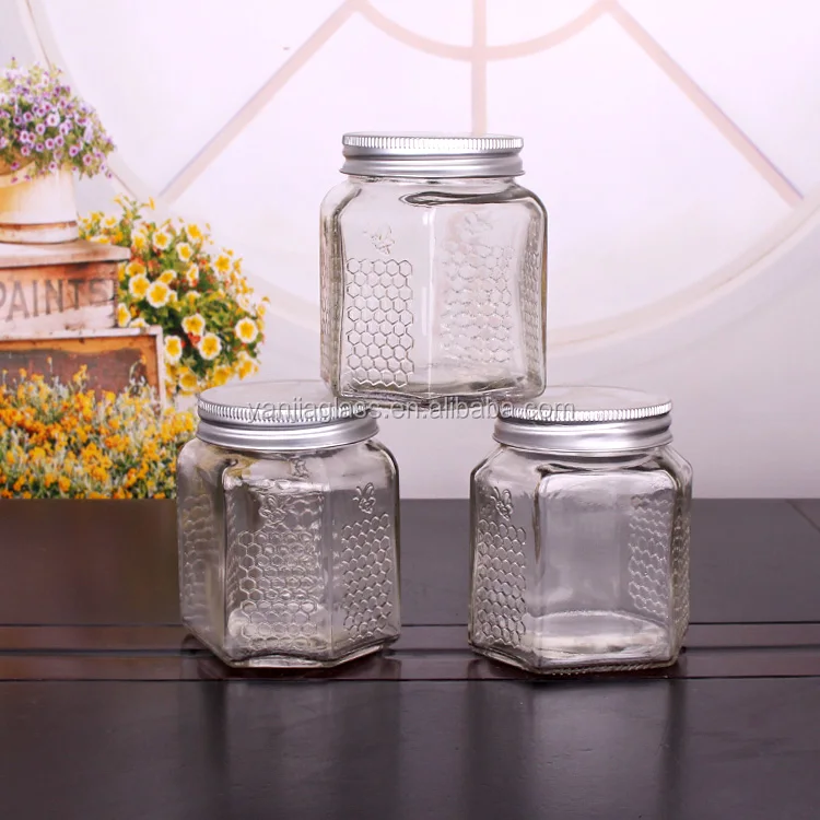 Cheap Glass Honey Pot 380ml Cheap Glass Jar With Metal Lids Buy Glass Honey Pot,Cheap Glass