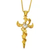 Olivia Wholesale In China 18k Gold Stainless Steel Hiphop Chain And Pendant Evil Snake Winding Shaped Men Cross Necklace