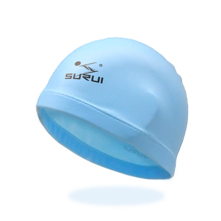 Custom logo waterproof printed PU coated Fashion swim cap