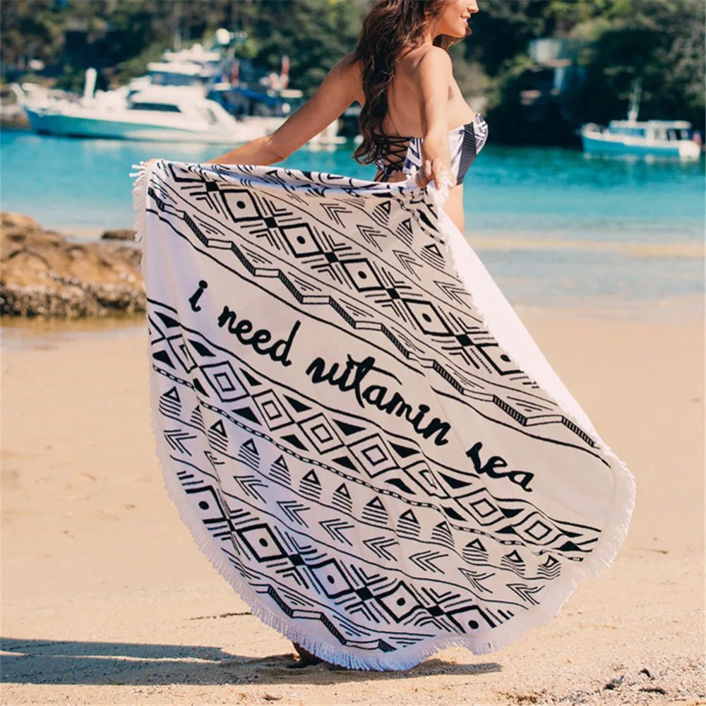 Custom Microfiber Black And White Combined Printed Beach Towel Buy