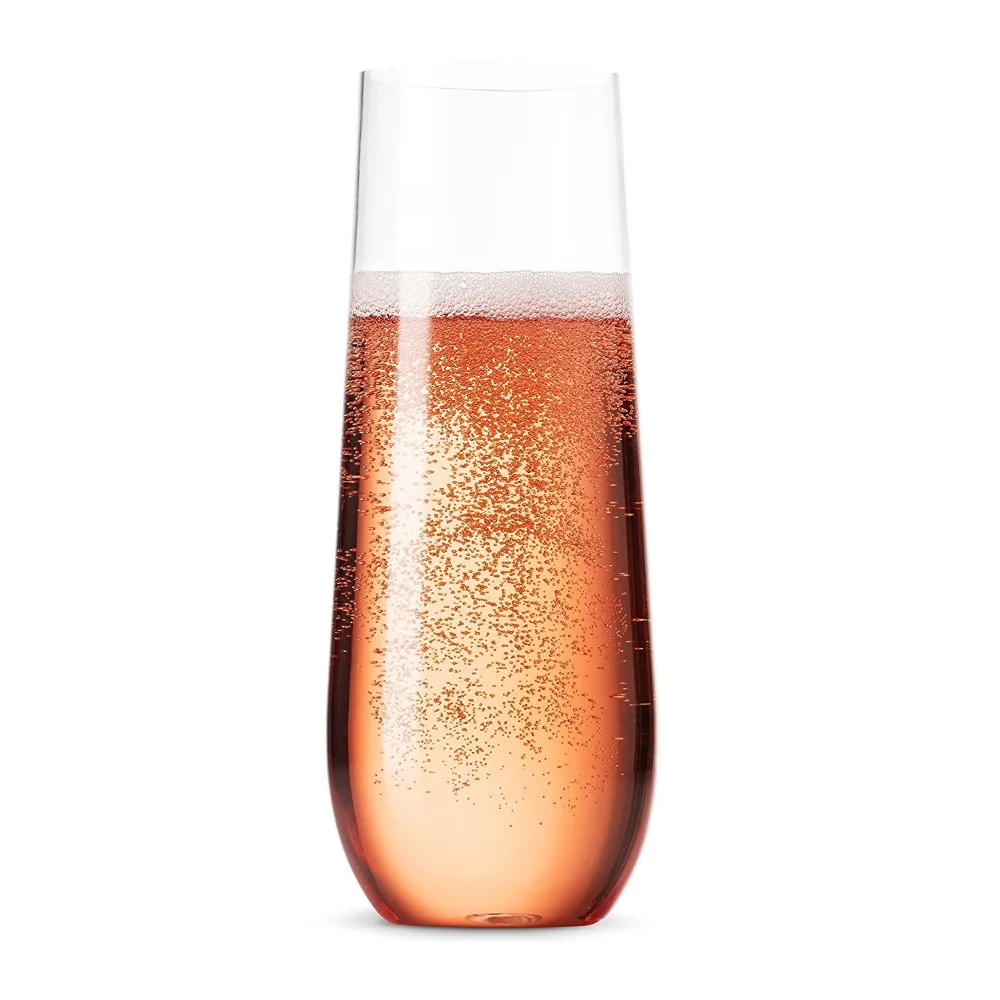 

Wholesale Led Free bulk stemless champagne flute glass cup, Clear