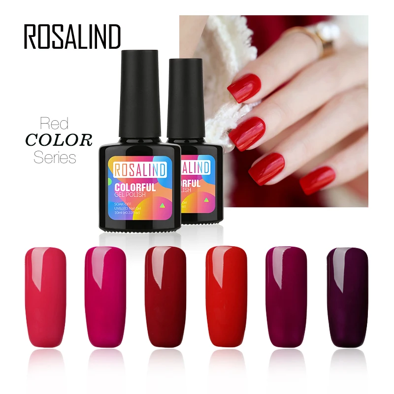 

Rosalind OEM custom popular red color series gel nail polish soak-off UV LED gel nail gel polish for wholesale