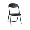 Factory high quality modern pu leather backrest padded metal frame portable office folding chair for staff