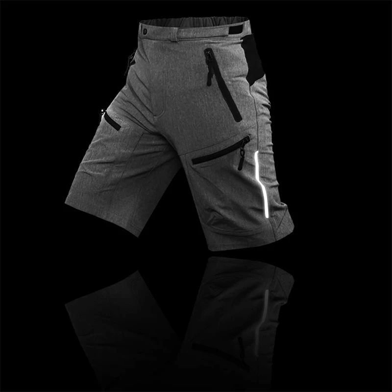 

Sports Mountain Bike Biking Shorts Water Repellent MTB Shorts Loose Fit Cycling Baggy Pants with men's mtb shorts, Grey/blue