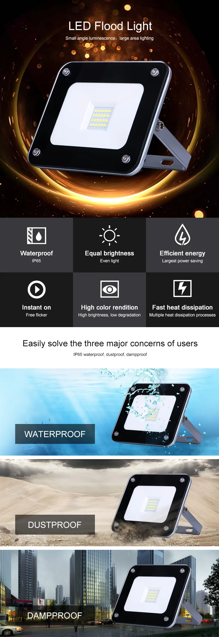 New product high power IP65 Outdoor SMD 10w 20w led flood light with microwave sensor