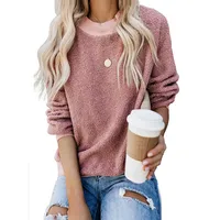 

2019 New Arrival Fashion Long Sleeve Thread Cashmere Women Sweatshirt