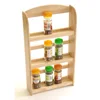 Home decor custom handmade 3 tiers solid pine wooden spice holder rack
