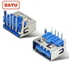 4P Right Angle Type A USB 2.0 Female Connector AF DIP Type Connector for PCB Mounted