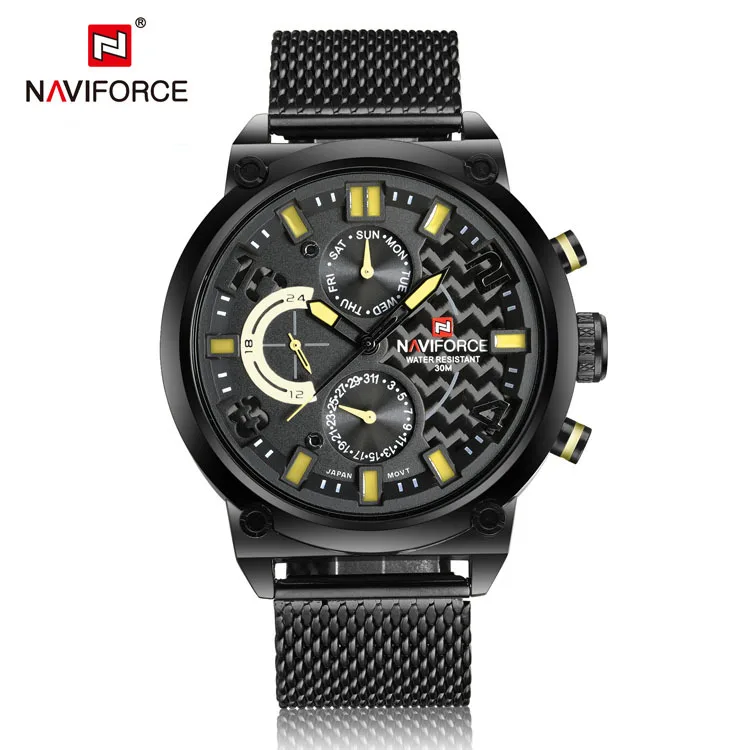 

2018 Naviforce NF9068 Hotest Sale Waterproof Watches with Weave Belt for Sport